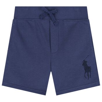 Boys Navy Blue Logo Shorts