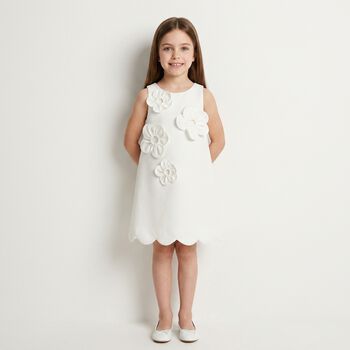 Girls White Floral Dress
