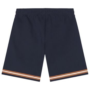 Boys Navy Blue Logo Shorts