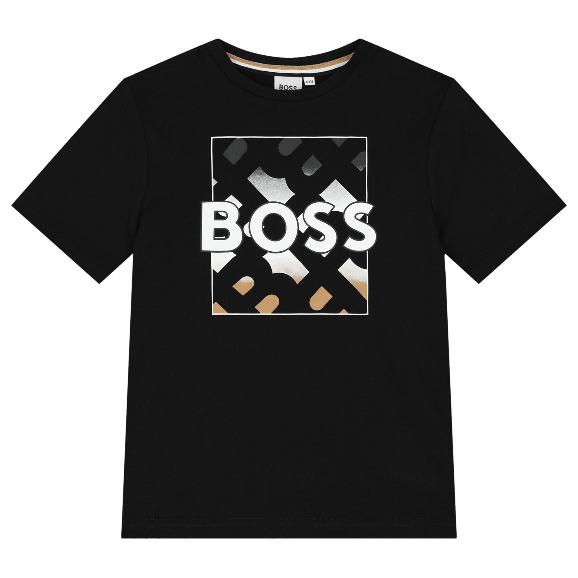 BOSS Boys Black Logo T Shirt Junior Couture Bahrain