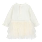 Baby Girls Ivory & Beige Tulle Dress Set, 2, hi-res