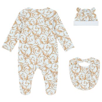 Baby Boys Blue & Gold Babygrow Gift Set (3 Piece)