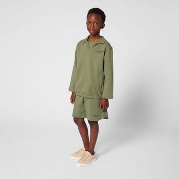 Boys Green Logo Shorts