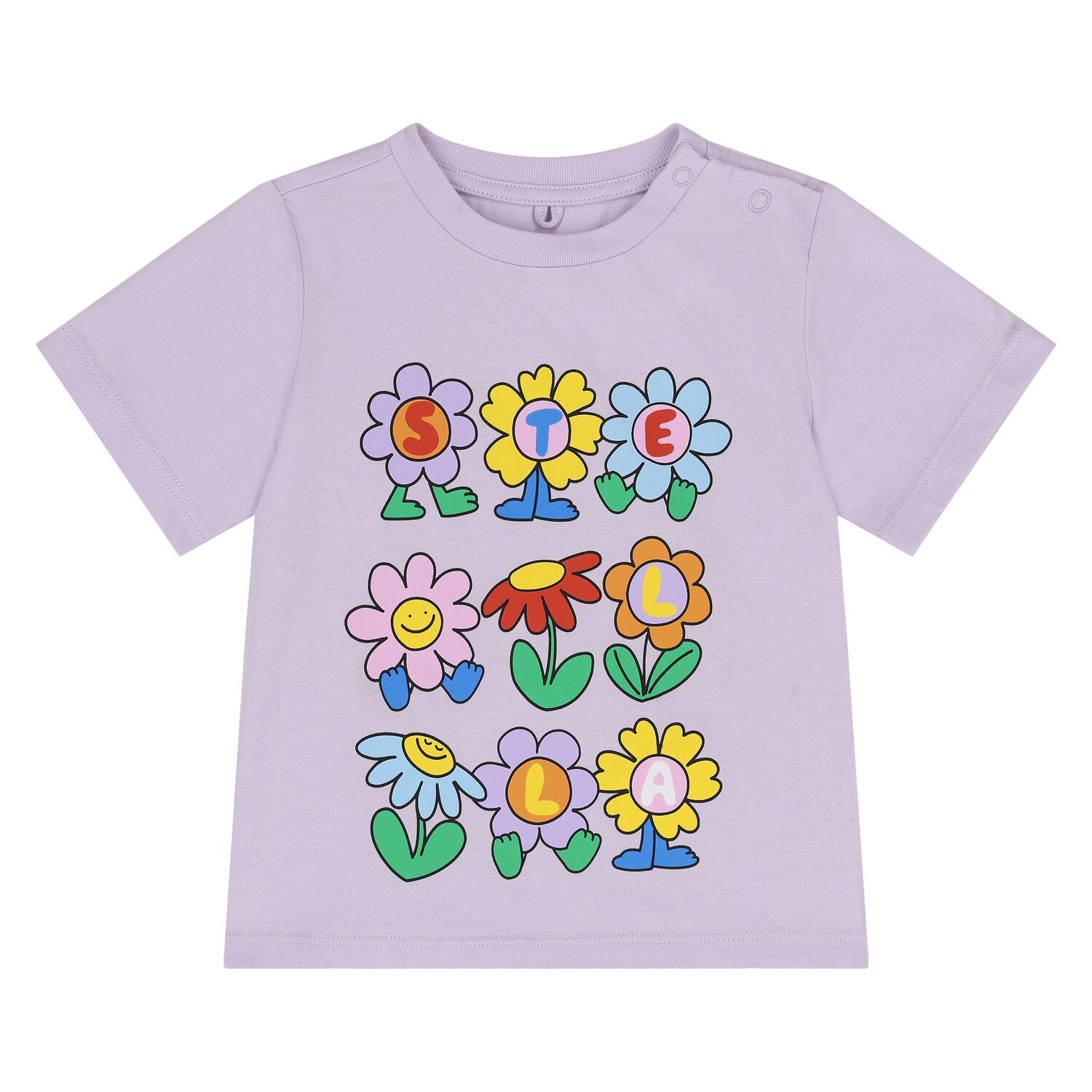 Younger Girls Purple Flower T-Shirt, 1, hi-res image number null