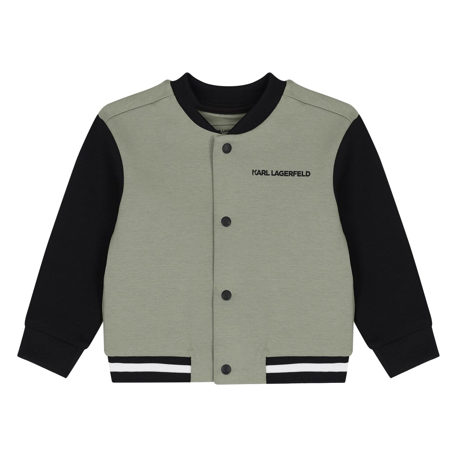 Younger Boys Green & Black Ikonik Karl Tracksuit Set, 1, hi-res
