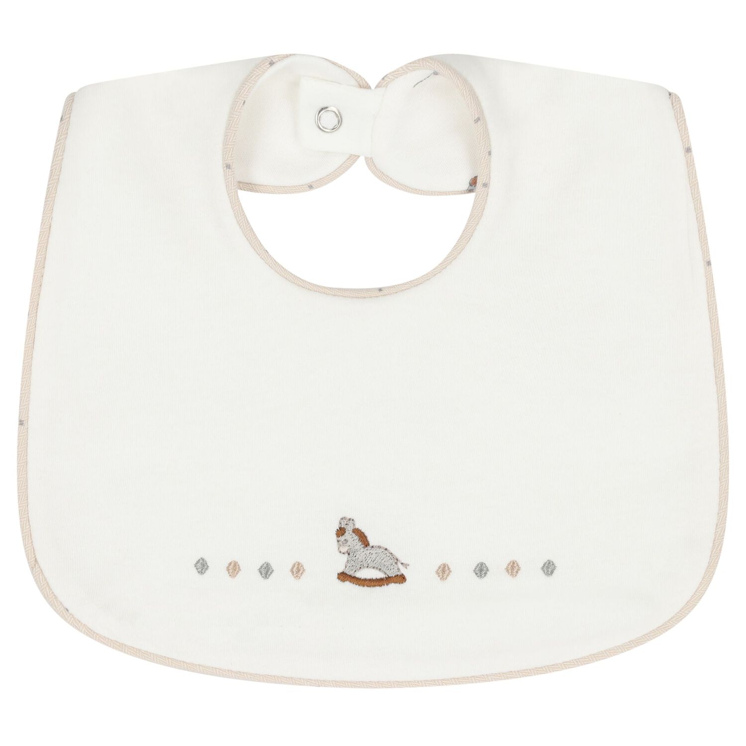 Ivory Embroidered Bibs ( 2 Pack ), 1, hi-res