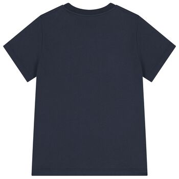 Boys Navy Blue Logo T-Shirt