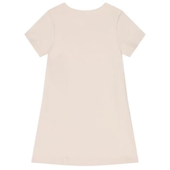 Girls Beige Medusa Logo Dress