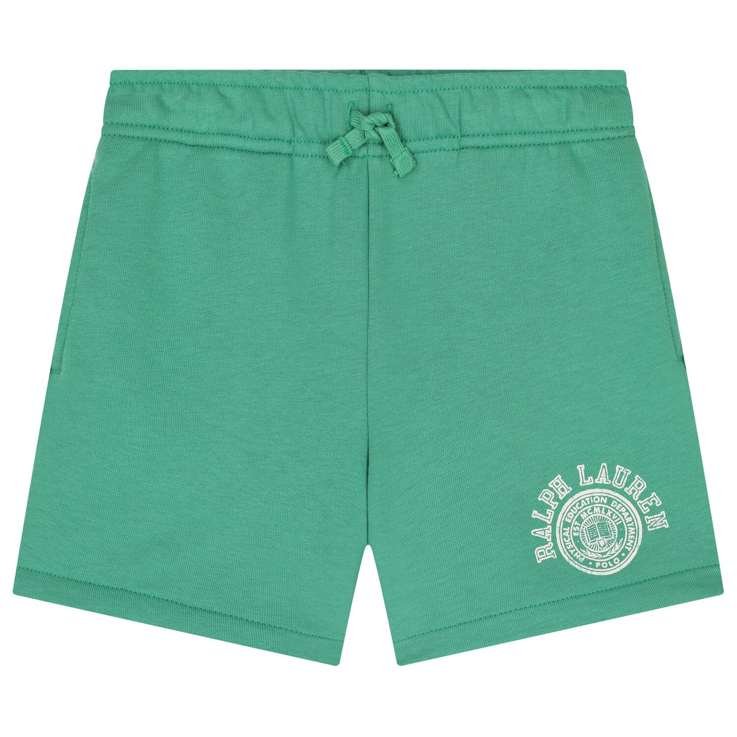 Boys Green Jersey Varsity Logo Shorts, 1, hi-res