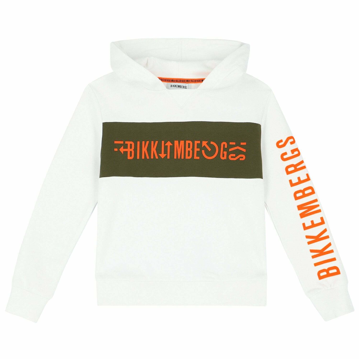 Boys White Logo Hoodie Top, 1, hi-res image number null
