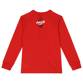 Red Mickey Mouse Long Sleeve Top