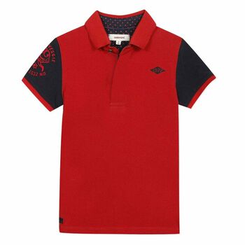 Boys Red Cotton Polo Shirt