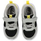 Younger Boys Grey & Black Fun Racer 2 AC Trainers, 1, hi-res