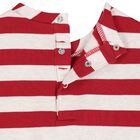 Younger Girls Red & Ivory Striped Dress, 1, hi-res