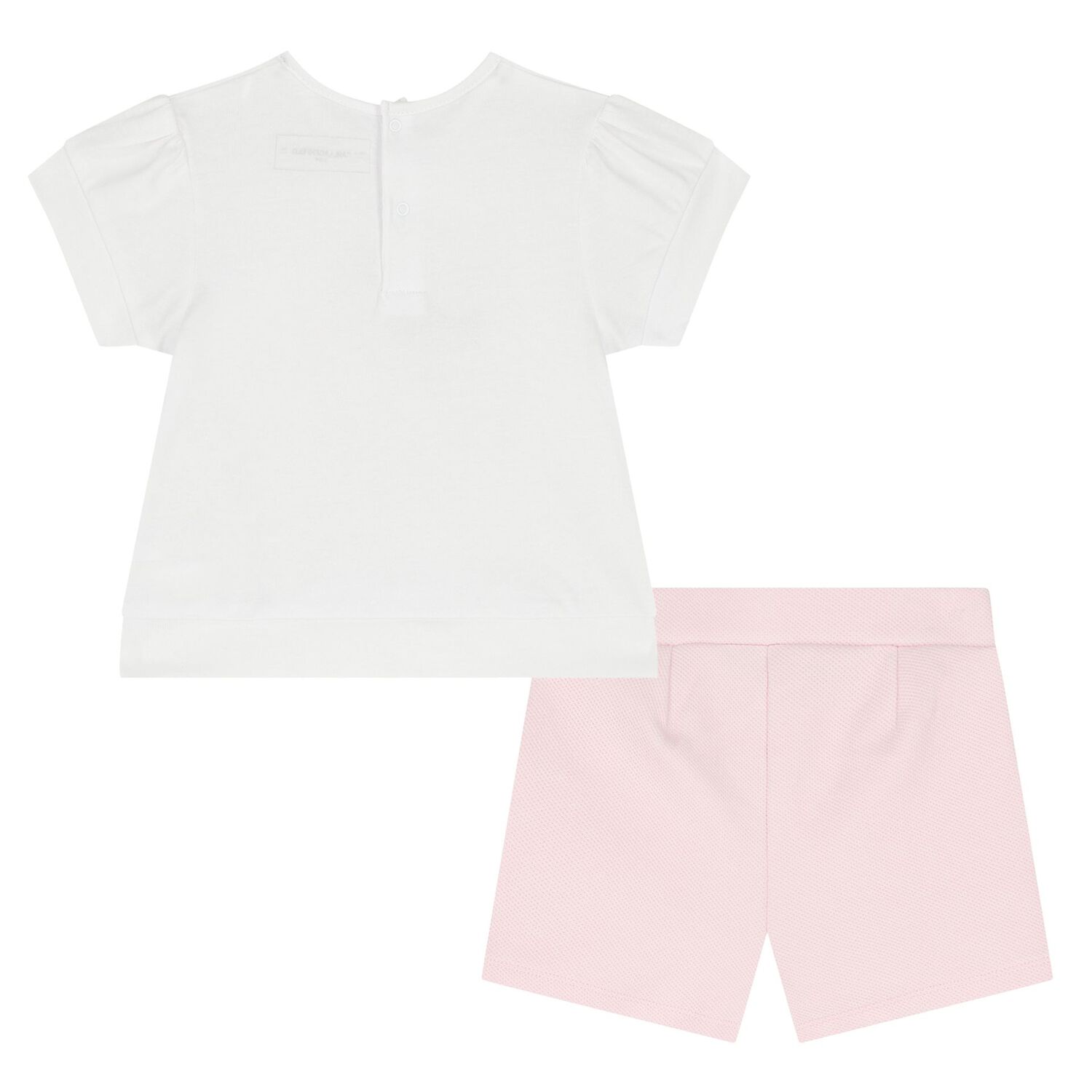 Girls White & Pink Choupette Logo Shorts Set, 1, hi-res image number null