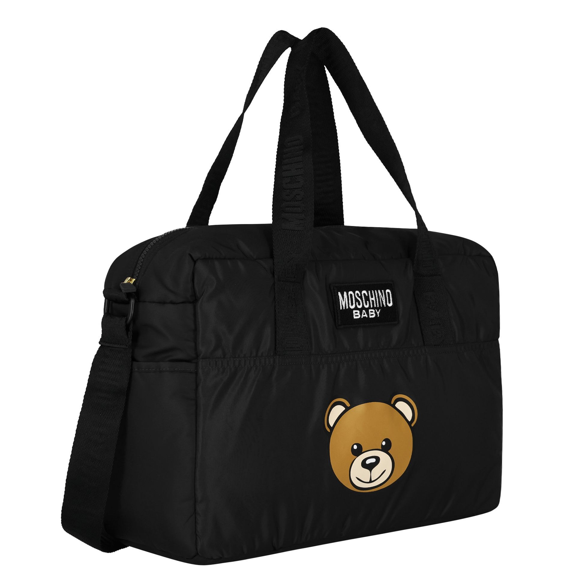 Moschino Black Teddy Bear Logo Baby Changing Bag | Junior