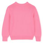 Girls Pink Tiger Logo Knitted Jumper, 1, hi-res