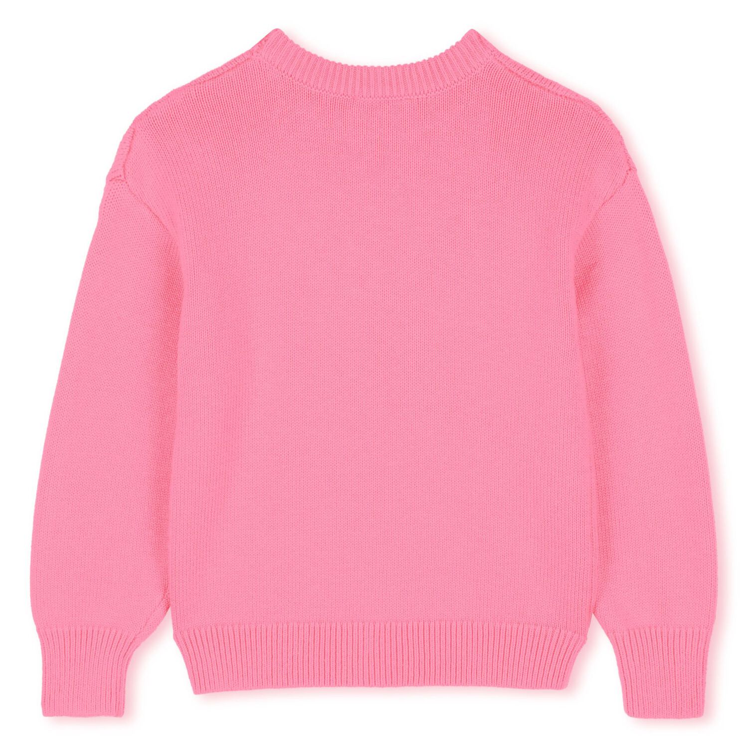 Girls Pink Tiger Logo Knitted Jumper, 1, hi-res