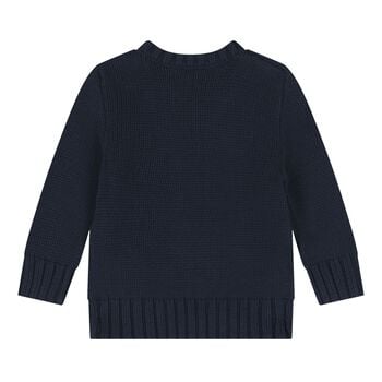 Baby Boys Navy Blue Flag Knitted Jumper
