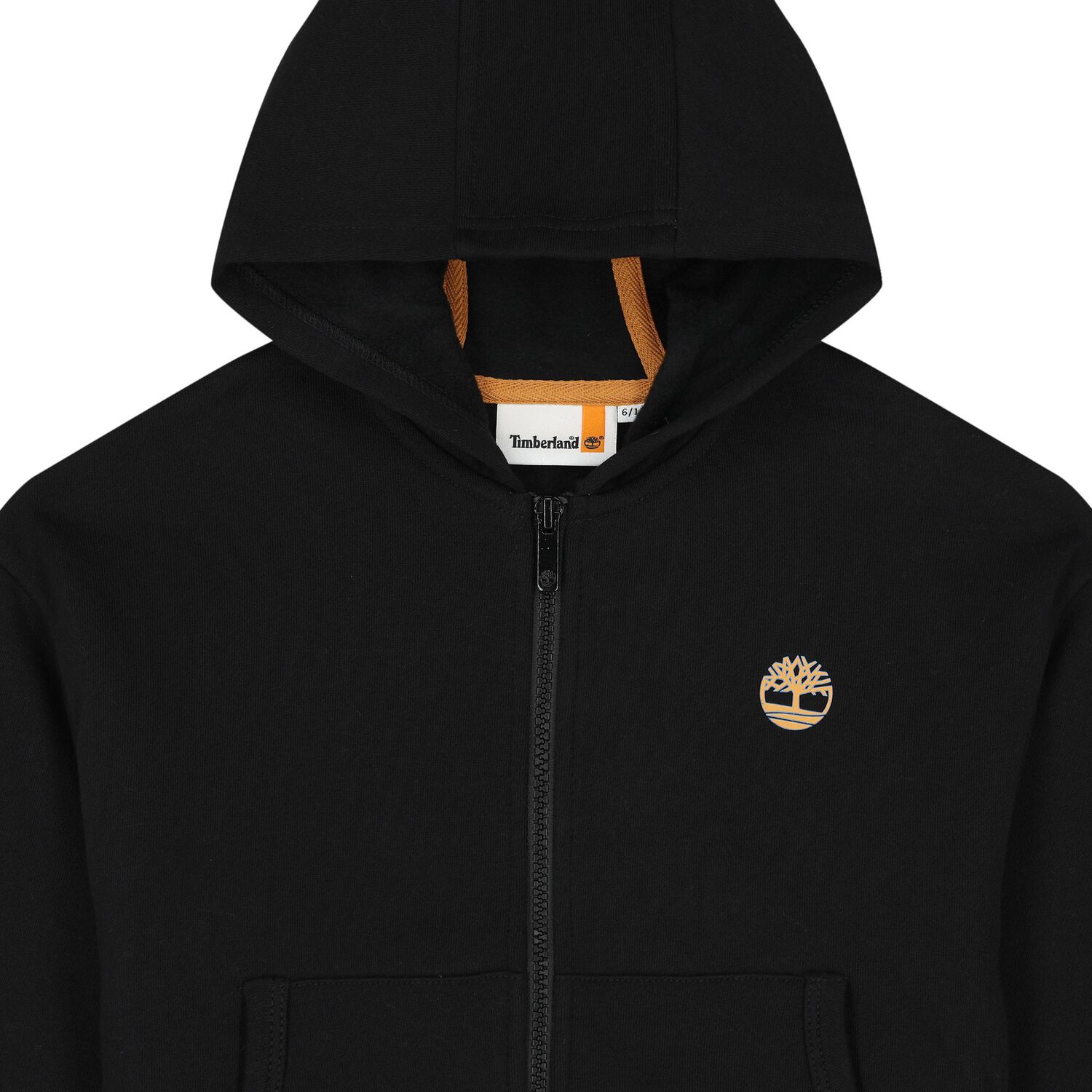 Boys Black Logo Hooded Zip Up Top, 1, hi-res image number null