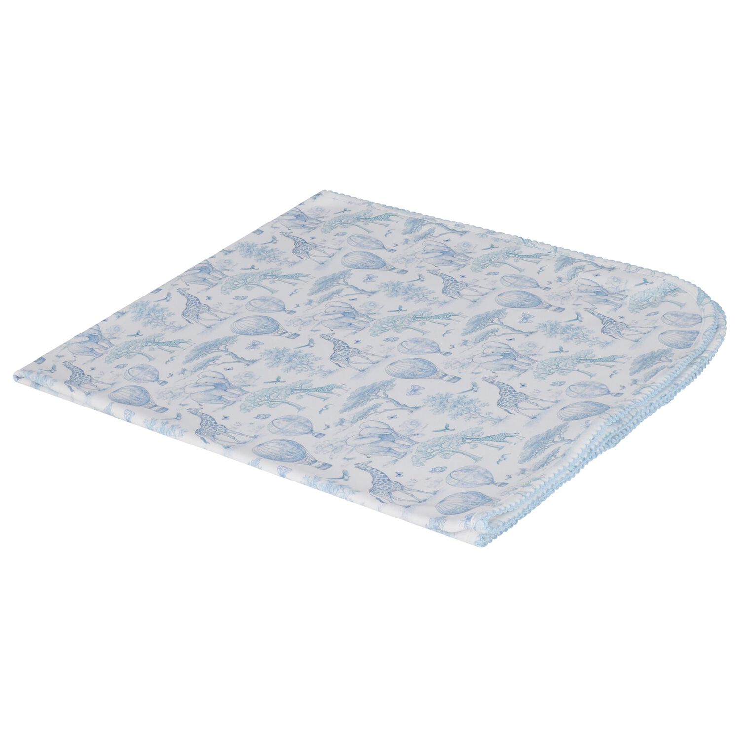 Baby Boys White & Blue Africa Blanket, 1, hi-res