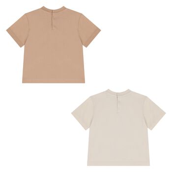 Younger Boys Beige T-Shirts ( 2 Pack )