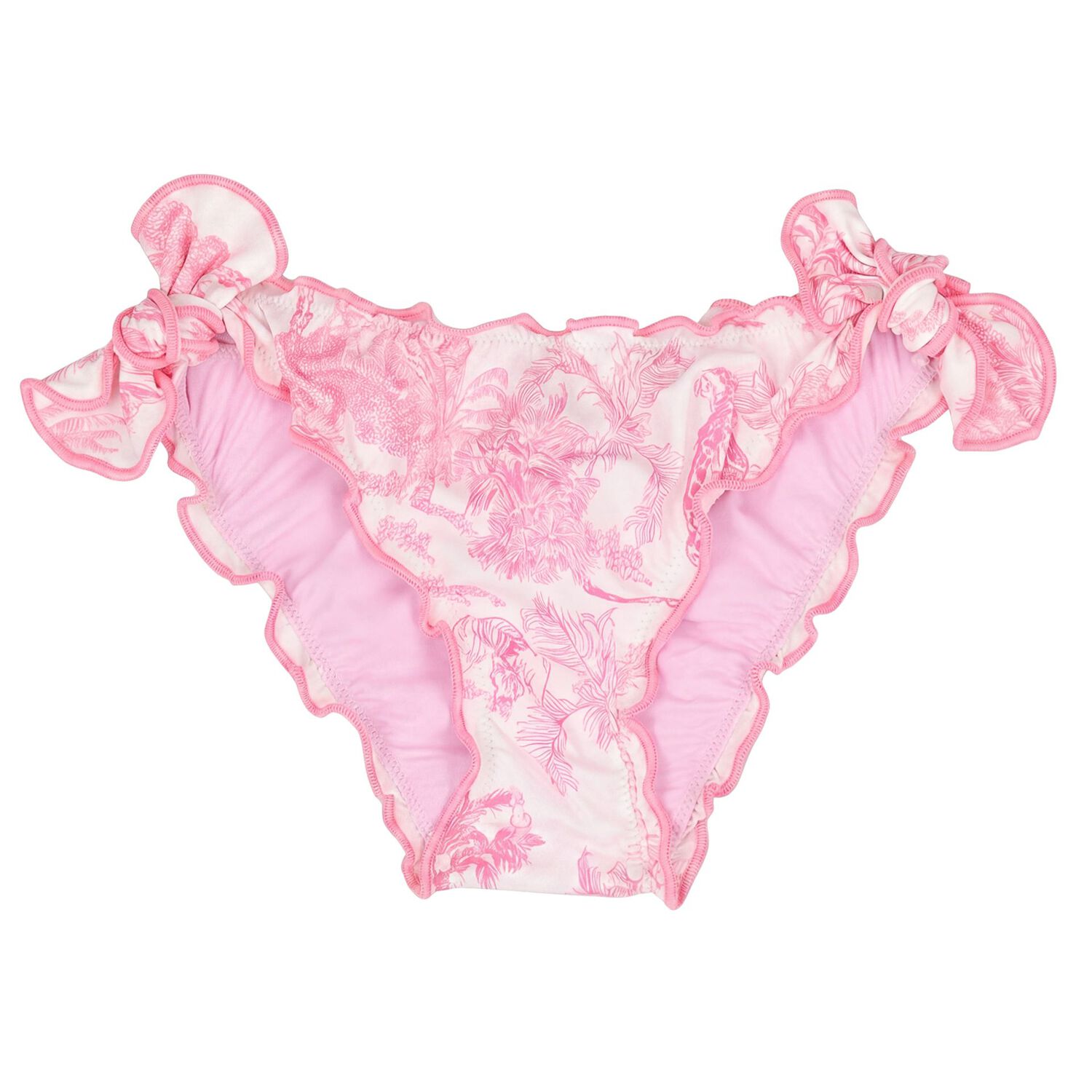 Girls Pink & White Jungle Bikini, 1, hi-res