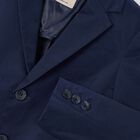 Boys Navy Single Breasted Cotton Blazer, 1, hi-res