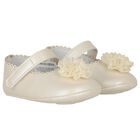 Baby Girls Gold Leather Pre Walker Shoes, 1, hi-res