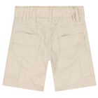 Younger Boys Beige Logo Shorts, 1, hi-res
