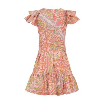 Girls Pink Floral Paisley Dress 