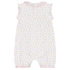 Baby Girls White & Pink Heart Romper, 1, hi-res