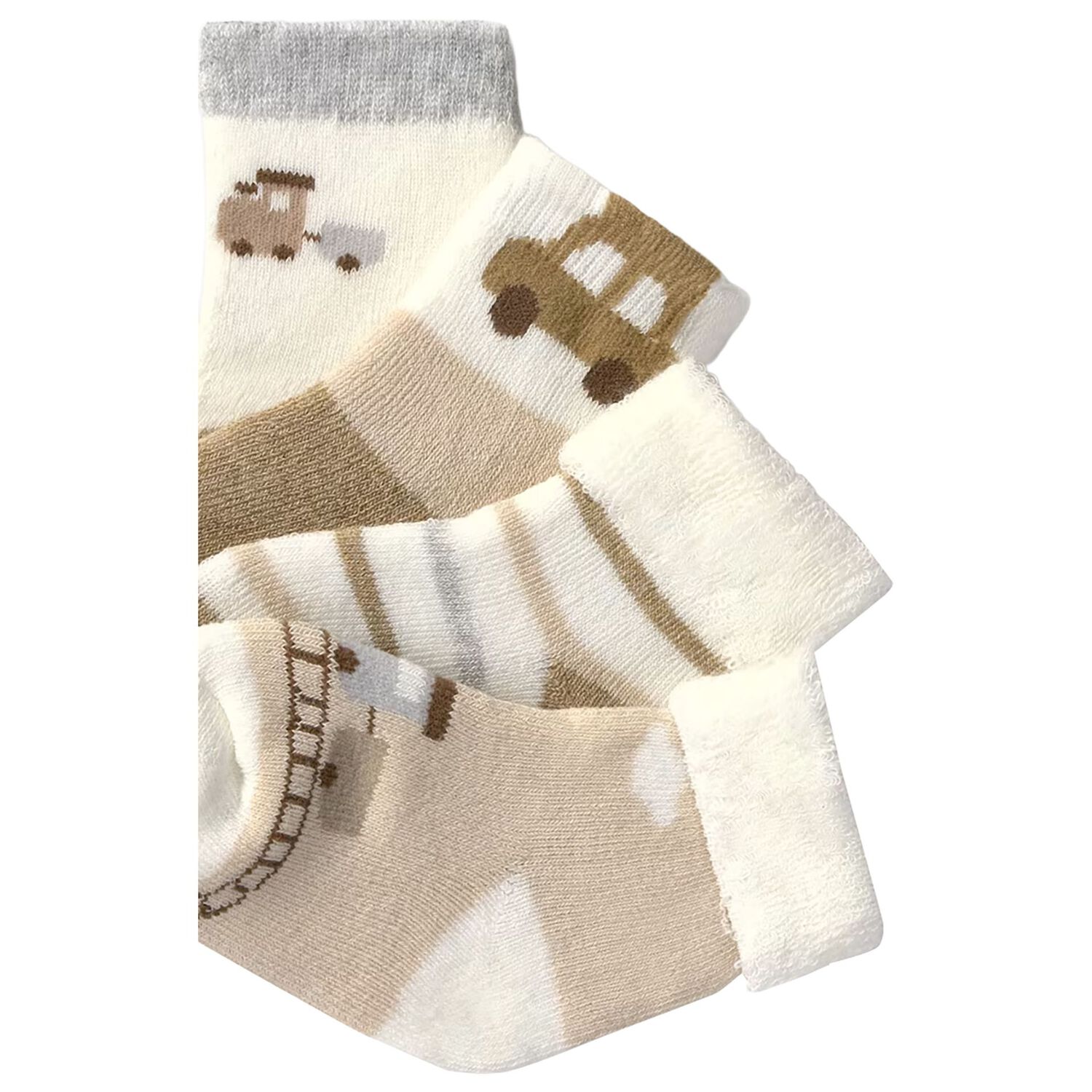 Baby Girls Ivory & Beige Socks (4 Pack), 1, hi-res image number null