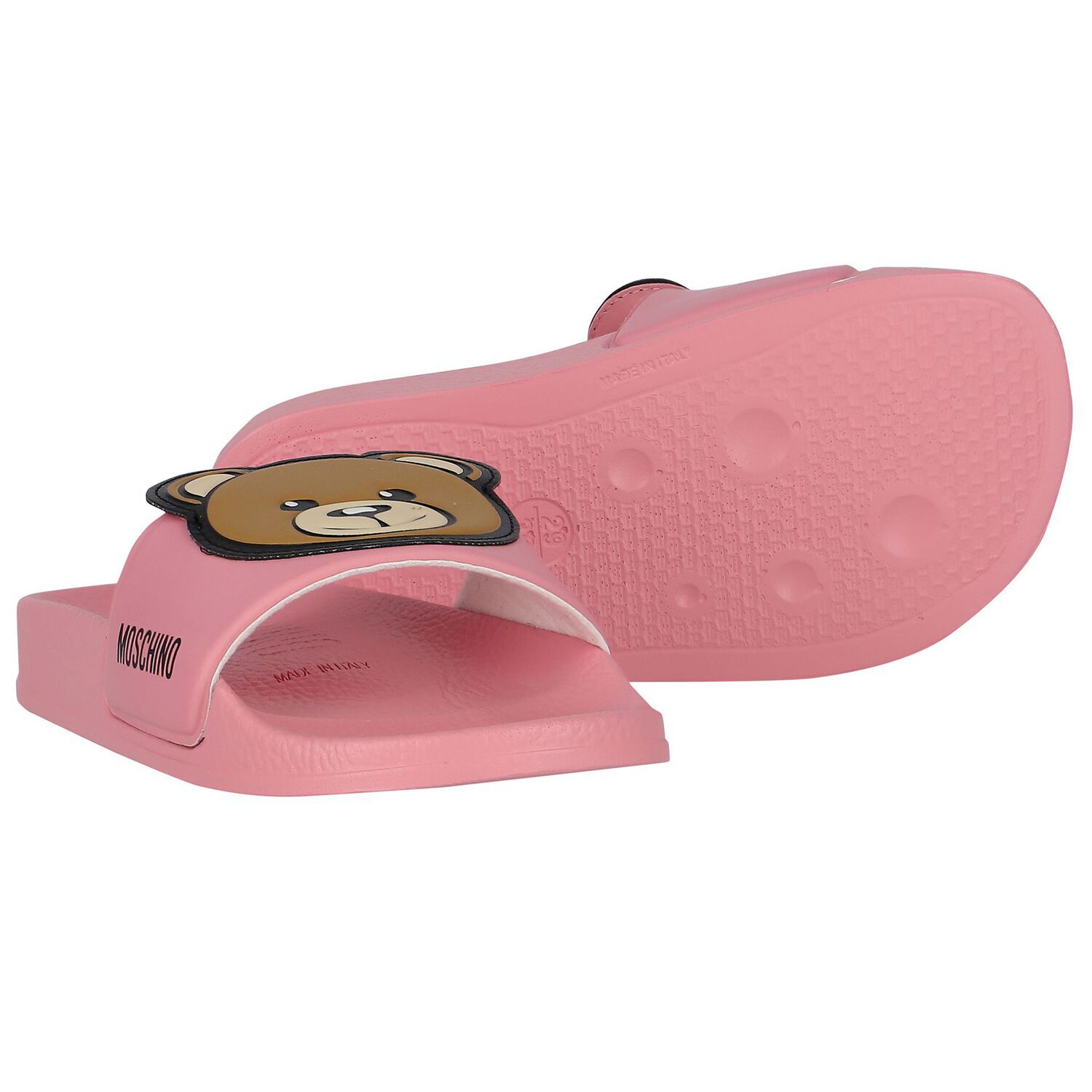 Girls Pink Teddy Bear Logo Sliders, 2, hi-res