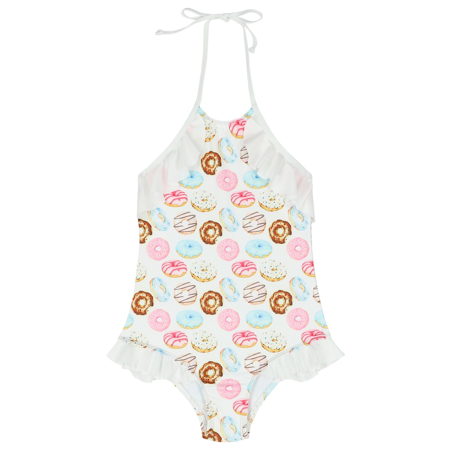 Girls White Donut Swimsuit, 1, hi-res image number null