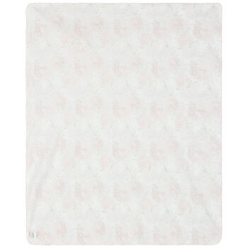 Baby Girls White Floral Blanket