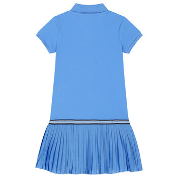 فستان بولو بالشعار باللون الأزرق