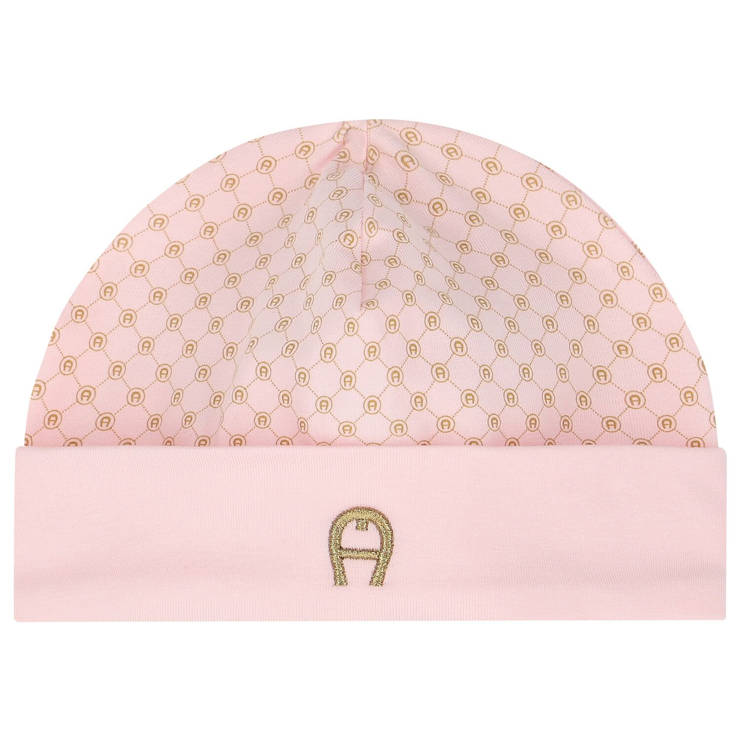 Baby Girls Pink & Gold Logo Hat, 3, hi-res image number null