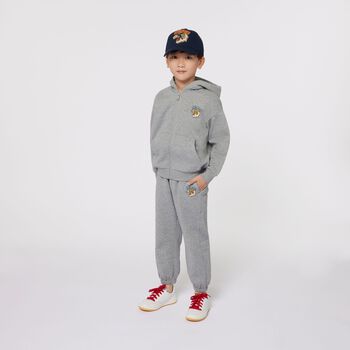 Boys Grey Tiger Logo Tracksuit