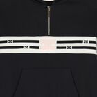 Girls Black Logo Hooded Top, 1, hi-res