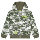 Boys Green Camouflage Tracksuit, 2, hi-res