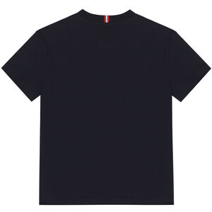 Boys Navy Logo Cotton T-Shirt