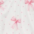 Girls White & Pink Bow Swimsuit, 1, hi-res