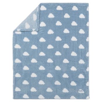 Baby Boys Blue Clouds Faux Fur Blanket