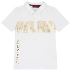 Boys White Logo Polo Shirt, 1, hi-res