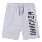 Boys Grey Jersey Logo Shorts, 2, hi-res