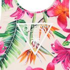 ملابس سباحة بشعار باللون  وردي وعاجي للفتيات , 1, hi-res