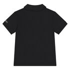 Younger Boys White & Black Logo Polo Shirt, 1, hi-res