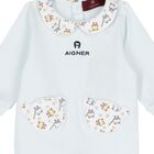 Baby Boys Blue & White Teddy Bear Logo Babygrow, 2, hi-res