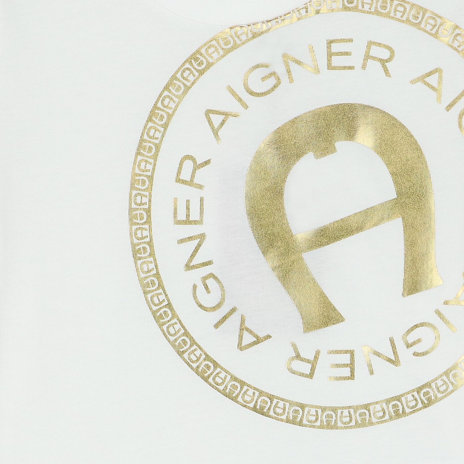 تيشيرت أولاد بالشعار باللون الأبيض والذهبي, 1, hi-res